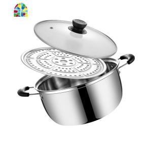汤锅不锈钢小蒸锅家用1层2层单层蒸煮两用锅蒸笼电磁炉燃气 FENGHOU 26CM升级版汤锅自带蒸片蒸煮两用