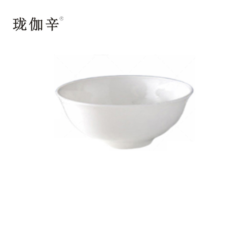 珑伽辛 纯白骨瓷面碗反口碗 4.5英寸/个