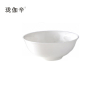 珑伽辛 纯白骨瓷面碗反口碗 4.5英寸/个