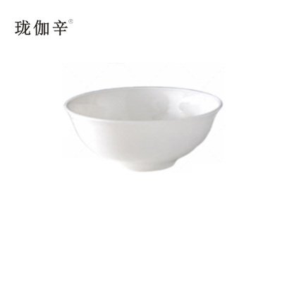 珑伽辛 纯白骨瓷面碗反口碗 4.5英寸/个