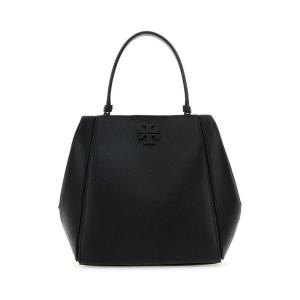 托里.伯奇(TORY BURCH)小黑皮单肩包女士链条斜挎包真皮桶包金色 BLACK