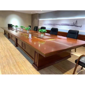 匡大中式油漆会议桌6.0米会议桌多媒体培训桌 LN-CK6070-2 (6000W*2000D*765H) 胡桃色