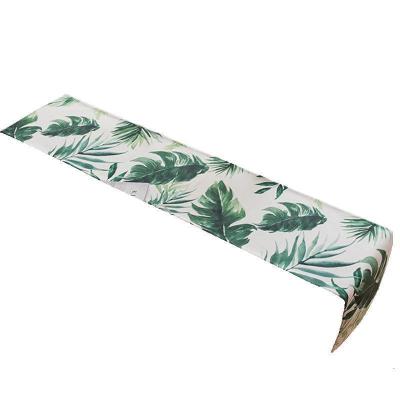 家柏饰(CORATED)北欧芭蕉棉麻布艺茶几电视柜长条客厅餐厅餐桌布盖巾桌旗 芭蕉叶防水款 35*220cm