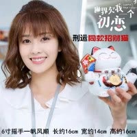 世界我一个初恋 邢运同款猫小摆件自动招手 桌面电动摇摆手 三维工匠 6寸摇手千万两(算盘)猫