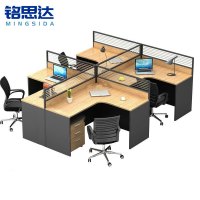 铭思达屏风工位办公桌四人位套
