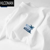 HLCOMANGenio mode白色潮流短袖t恤男款夏季大码半袖宽松透气上衣