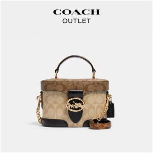 [香港直邮]蔻驰COACH 奥莱女包色块经典标志帆布GEORGIE盒子包5504