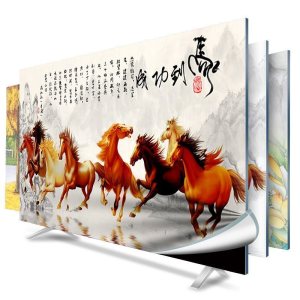 幸福派 电视罩防尘罩套简约现代曲面电视机罩挂式液晶客厅50英寸52英寸 053马到成功 50-52寸(118*70cm)