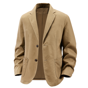 啄木鸟纯棉休闲西装外套男士西服2025新款秋冬中年商务行政夹克K