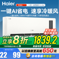 海尔(Haier)1.5匹 新一级能效净省电系列冷暖家用卧室挂机空调 高温除菌自清洁KFR-35GW/P2-1