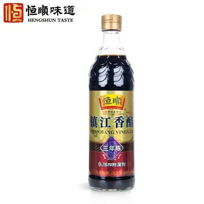 恒顺特级香醋三年陈580mL瓶装天然发酵浓香醇厚健康美味江苏镇江特产