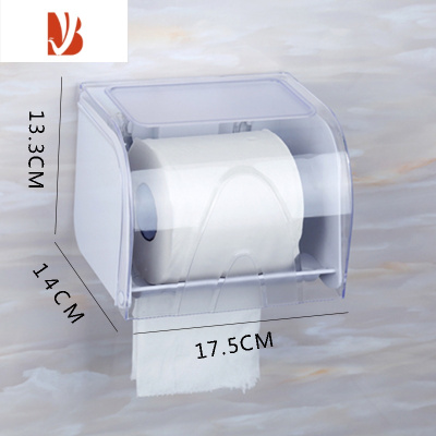 三维工匠厕所纸巾盒置物架免打孔创意防水卫生间家用壁挂式卷纸厕纸盒两用 [透明白]尚城优