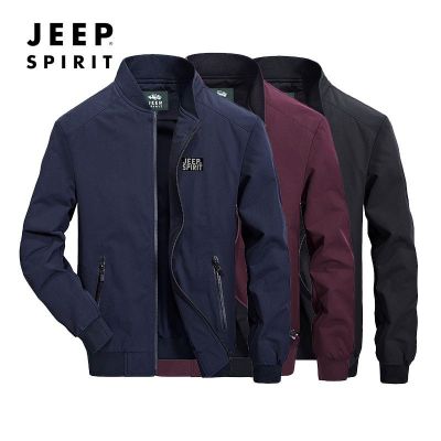 JEEP SPIRIT春秋新款时尚立领简约休闲茄克衫男士速干夹克衫