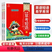 初中英语 必背常考短语(上下全2册) [正版]8分钟初中英语必背常考短语全2册初中七至九年级通用中考总复习英语词汇句型常