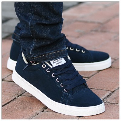 林先森男鞋休闲鞋春季透气学生帆布板鞋韩版青年反绒潮鞋老北京布鞋子男帆布鞋