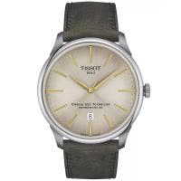 天梭(TISSOT)瑞士自动机械表经典设计42mm绿皮带男士手表新款百搭腕表代购