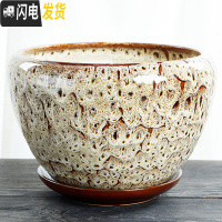 三维工匠蝴蝶兰花盆陶瓷家用简约大号特大带托盘绿萝吊兰多肉花盆 S1苹果彩花釉单个 中等花盆容器