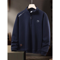 JEEP SPIRIT男士卫衣2025秋冬新款休闲半拉链时尚百搭保暖男上衣