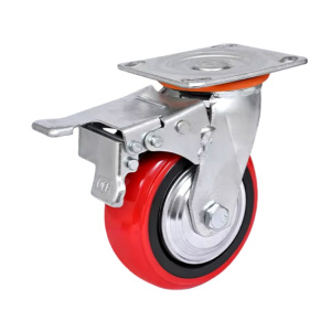 丰奋 万向轮 聚氨酯脚轮 5寸带刹车 个