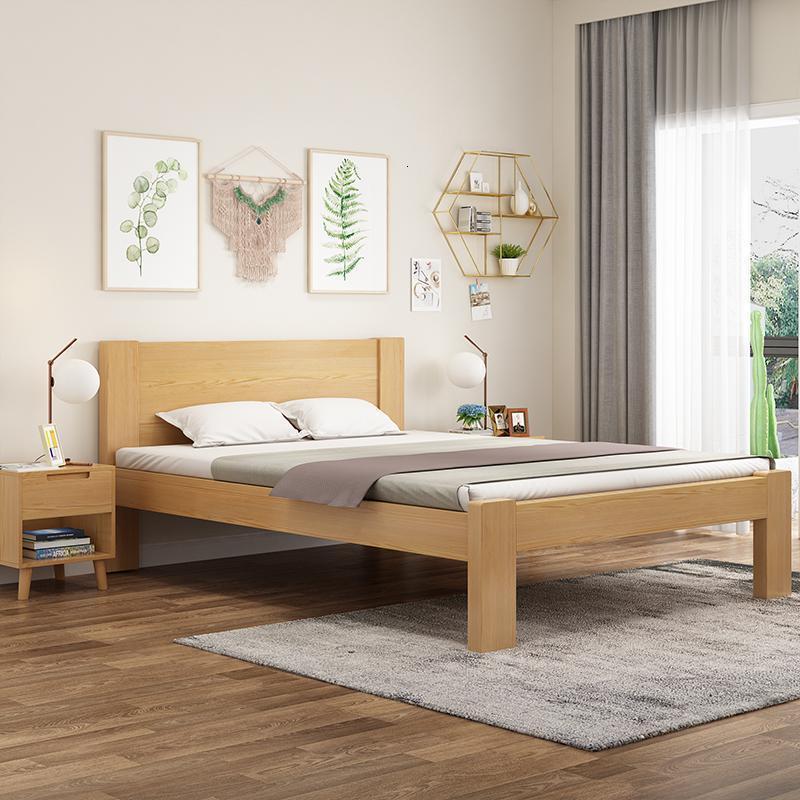 森美人北欧实木床1.5米现代简约双人床1.8米主卧小户型家用1.2米单人床