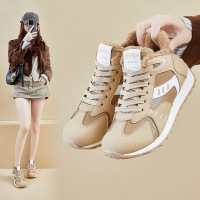 ins韩版新款加绒高帮老爹鞋女冬季学生休闲厚底增高