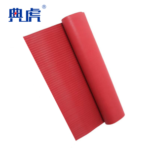 典虎 绝缘橡胶垫 红色平面 6kv 5米*1米*3mm 卷