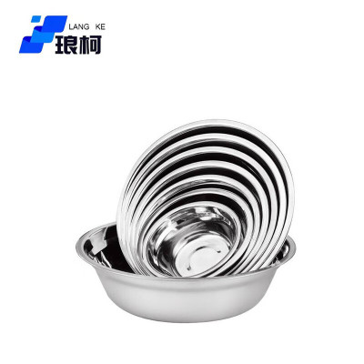 琅柯304不锈钢汤盆 饭盆 08厚 22cm
