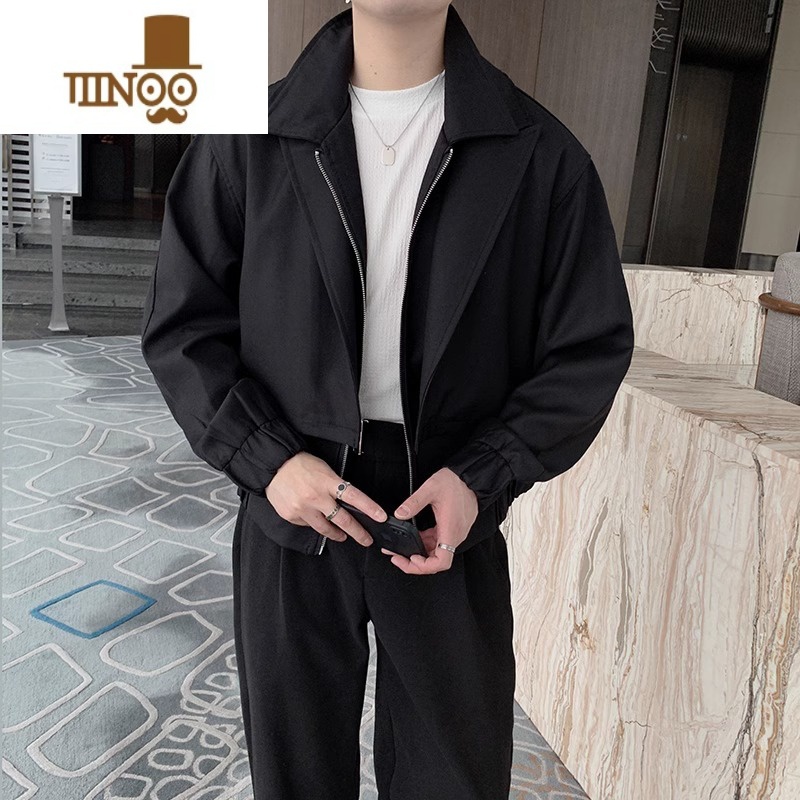YANXU假外套男士新款发型师潮牌男装上衣痞帅感夹克