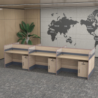 臻远GWD-012职员办公桌屏风桌组合员工位电脑桌职员工位 王字型六人位