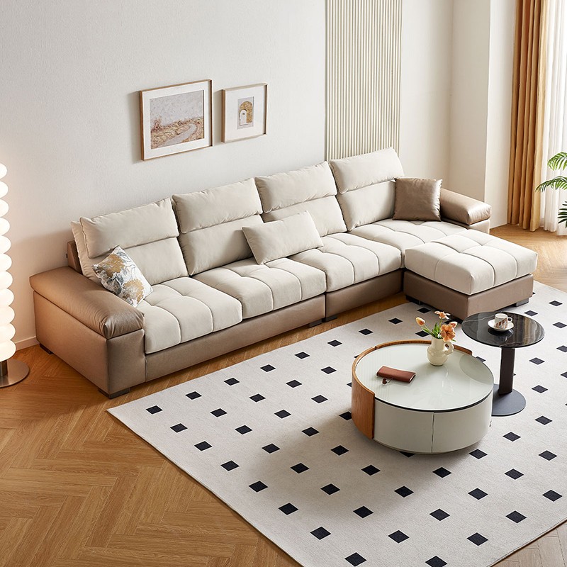 全友家居现2024新款代简约猫爪布沙发客厅直排科技布沙发