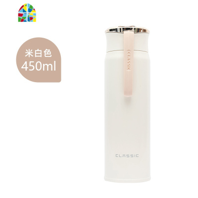 保温杯女士便携创意个性潮流高颜值水杯北欧ins学生小巧可爱 FENGHOU 浅浅灰色-310ml