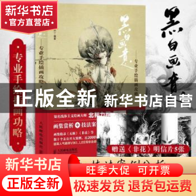 正版 黑白画意:专业手绘插图攻略 李一帆 人民邮电出版社 9787115