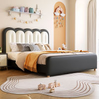 奶油风主卧轻奢皮床软包床硅胶皮床1.8米大床1.5米储物床