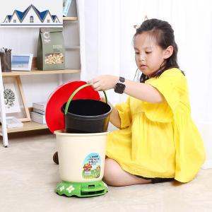 创意蘑菇垃圾桶脚儿童踏式垃圾桶有盖可爱家用带盖厕所垃圾篓小号 三维工匠 脚踏开盖带内桶【儿童款】6L