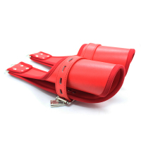 桃色缘 锁扣靴子款脚套皮革脚手铐 sm情趣用品男女用器具SM夫妻激情私密游戏另类调教成人性玩具 1对艳红色