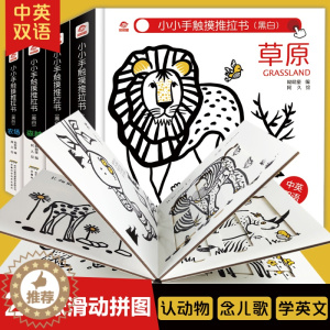 [醉染正版]全套4册小小手触摸推拉书早教婴儿书籍0-1—2到3岁幼儿启蒙绘本撕不烂纸板机关玩具宝宝益智书籍两岁半儿童3D