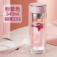 苏泊尔玻璃杯男女士茶水分离双层防烫沁系列臻系列泡茶高档礼盒装透明便携杯子