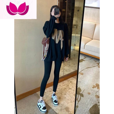 七斓高级感春装套胖春季复古减龄洋气卫衣网红时尚裤子套装女