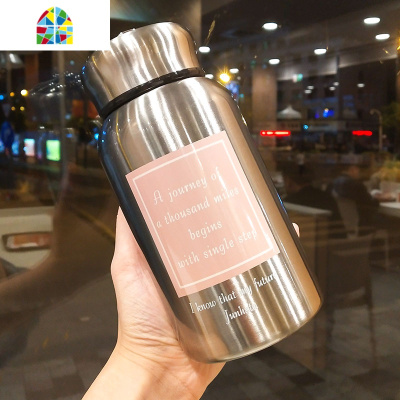 封后保温杯大容量便携简约304不锈钢男女士泡茶水杯子带过滤网壶 FENG 1号白色420ml商务保温杯-雕刻1C4无提环