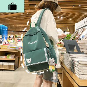 古着感少女书包女简约森系初中生背包ins学院风高中大学生双肩包NEW LAKE