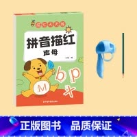 [拼音描红声母]送1铅+五指握笔器 [正版]儿童数字描红练字帖幼儿园控笔训练入门字帖描红本拼音点阵幼小衔接每日一练幼升小