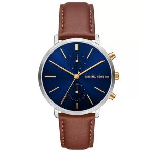 Michael Kors 男士真皮商务防水石英多功能mm大表盘腕表