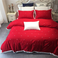 美帮汇四件套全棉磨毛冬天加厚被套全棉欧式廷风简约大气一米八床