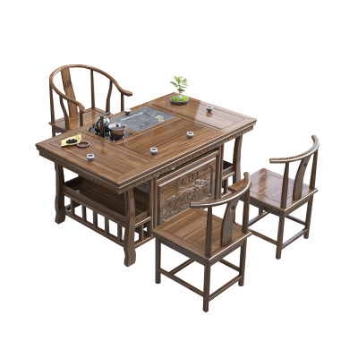 晋舰 茶台小型泡茶桌椅组合阳台茶几茶具套装一体 1.26米+围椅+2月牙