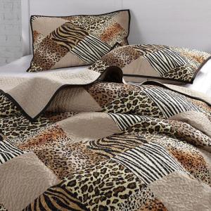 家柏饰(CORATED)家纺 美美客 全棉绗缝盖被 床盖多用被三件套 多款可选 肯尼亚之夜床单款 1.5m（5英尺）床