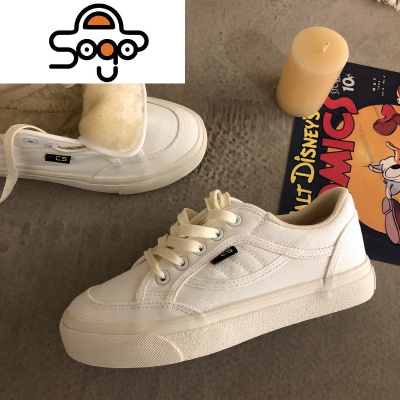 七色王国林先参加绒保暖小白鞋女秋冬季二棉鞋板鞋女韩版学生百搭帆布鞋休闲鞋