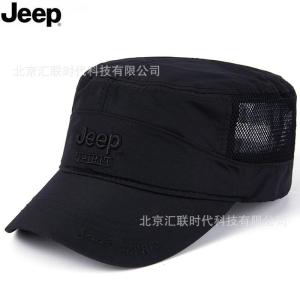 JEEP吉普加大码网帽子平顶遮阳帽鸭舌帽男士太阳帽