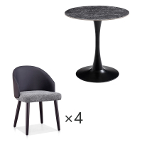 中豫鑫泽ZYXZ-VC4120118 圆桌餐桌小户型家用桌简约接待洽谈桌 1桌4椅