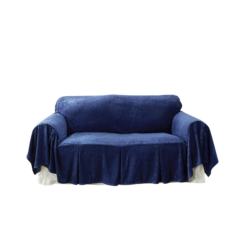 家柏饰(CORATED)沙发巾全盖套罩垫秋冬季北欧式雪尼尔布艺客厅三人组合田园防滑套 雪尼尔深蓝 定做每米联系客服