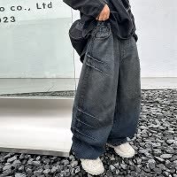 男童直筒牛仔裤秋装新款儿童裤子春秋款大童秋季宽松阔腿裤潮